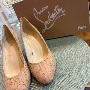 Christian Louboutin Cork Textured Heels Size 40